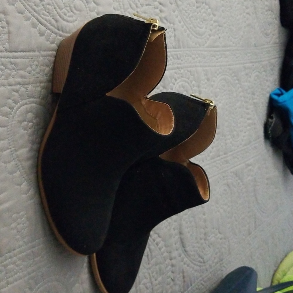 Black sued ankle boots